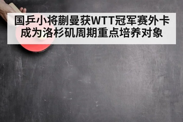 国乒小将蒯曼获WTT冠军赛外卡成为洛杉矶周期重点培养对象